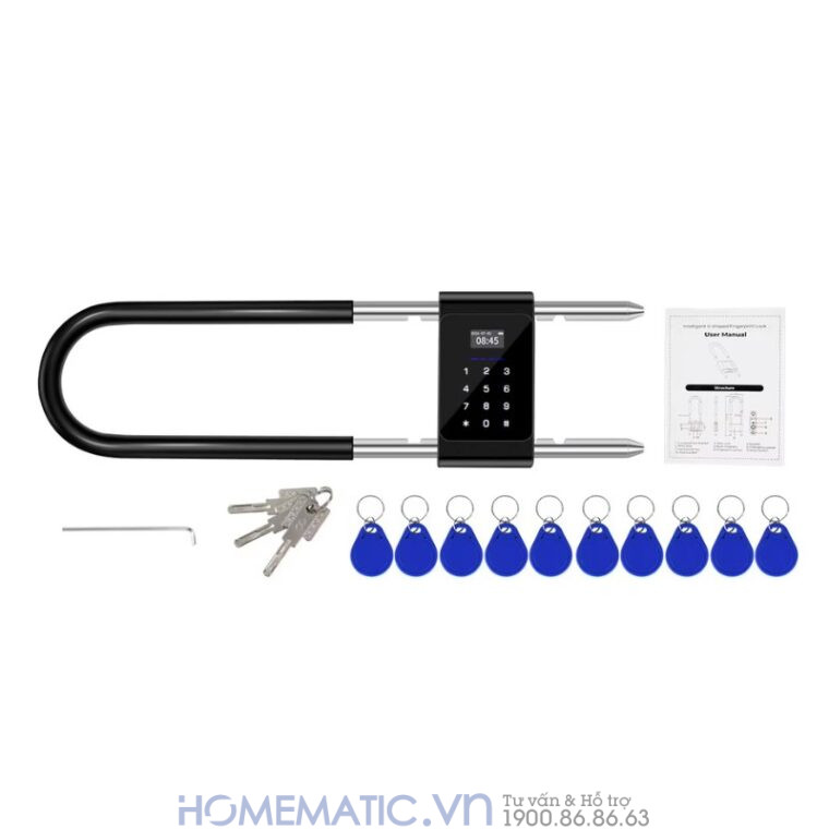 Khóa Cửa Kính Cường Lực Khóa Tay Nắm Cửa Mã Số Vân Tay Thẻ Từ Thông Minh Exsmith U9