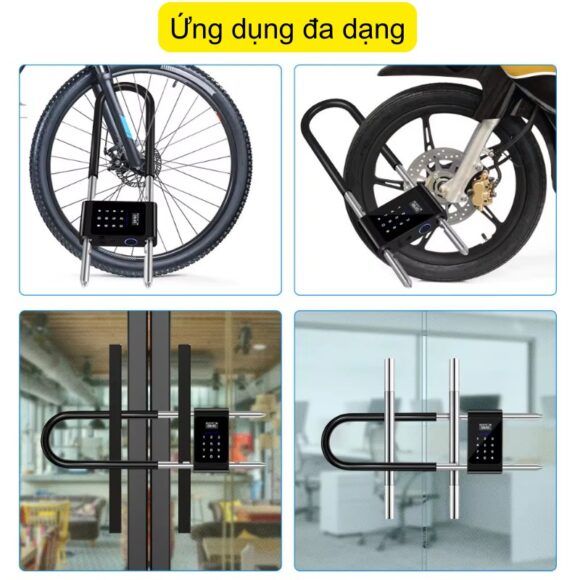 Khóa Cửa Kính Cường Lực Khóa Tay Nắm Cửa Mã Số Vân Tay Thẻ Từ Thông Minh Exsmith U9