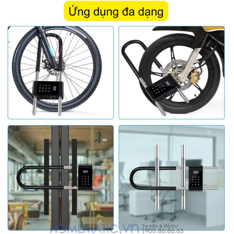 Khóa Cửa Kính Cường Lực Khóa Tay Nắm Cửa Mã Số Vân Tay Thẻ Từ Thông Minh Exsmith U9