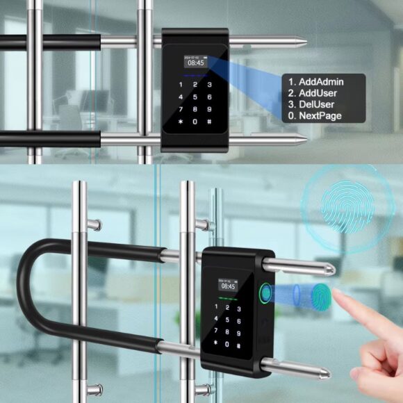 Khóa Cửa Kính Cường Lực Khóa Tay Nắm Cửa Mã Số Vân Tay Thẻ Từ Thông Minh Exsmith U9