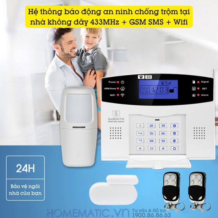 Bộ Thiết Bị Chống Trộm Báo Qua điện Thoại Dùng Sim 4g +wifi Exsmith Es1721