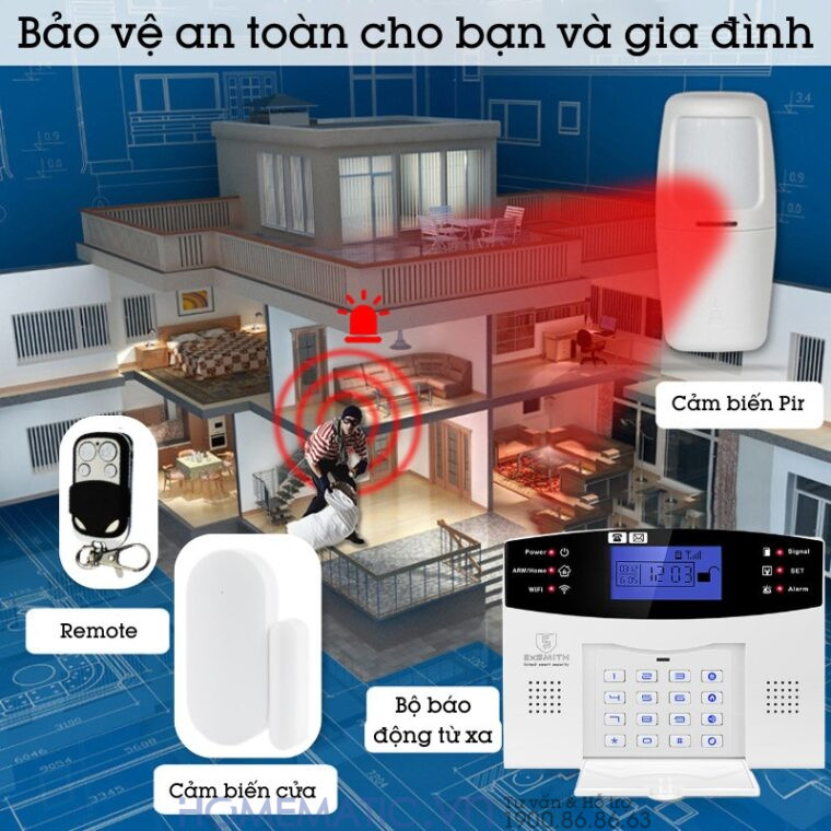 Bộ Thiết Bị Chống Trộm Báo Qua điện Thoại Dùng Sim 4g +wifi Exsmith Es1721 Bộ Thiết Bị Chống Trộm Báo Qua điện Thoại Dùng Sim 4g +wifi Exsmith Es1721