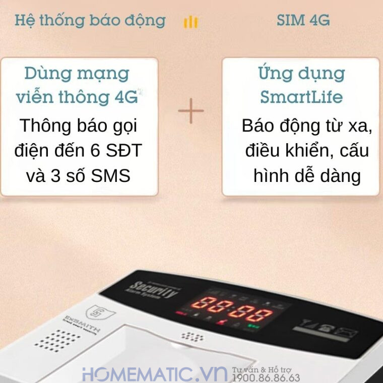 Bộ Thiết Bị Chống Trộm Báo Qua điện Thoại Dùng Sim 4g +wifi Exsmith Es1721