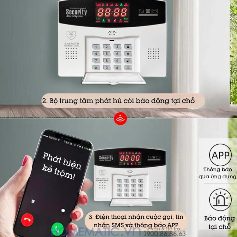 Bộ Thiết Bị Chống Trộm Báo Qua điện Thoại Dùng Sim 4g +wifi Exsmith Es1721