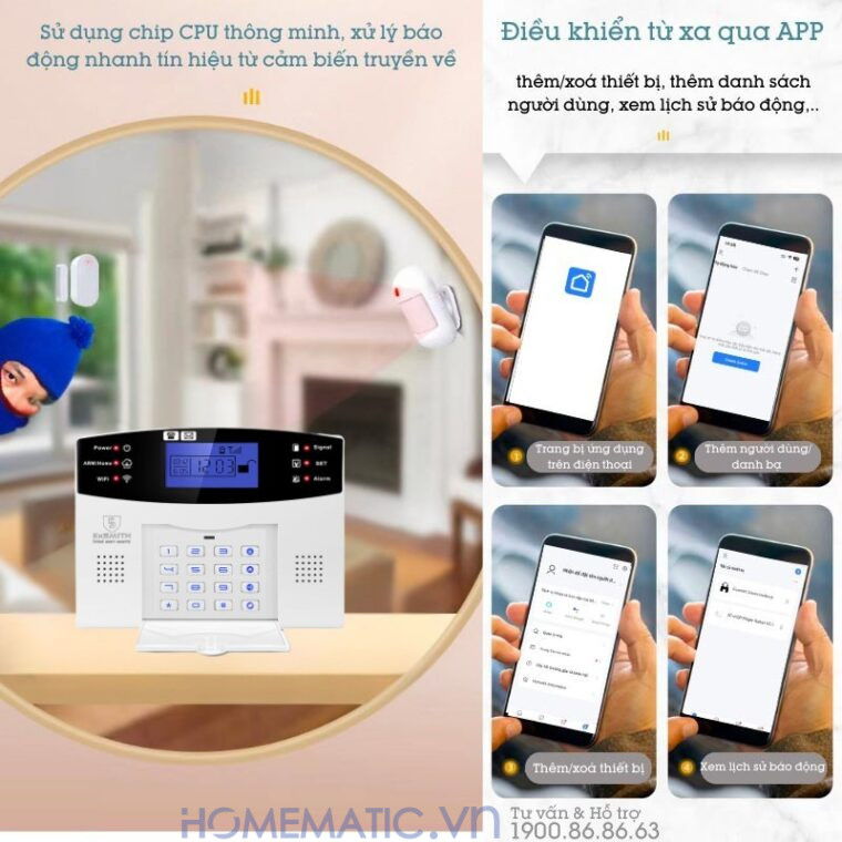 Bộ Thiết Bị Chống Trộm Báo Qua điện Thoại Dùng Sim 4g +wifi Exsmith Es1721 Bộ Thiết Bị Chống Trộm Báo Qua điện Thoại Dùng Sim 4g +wifi Exsmith Es1721