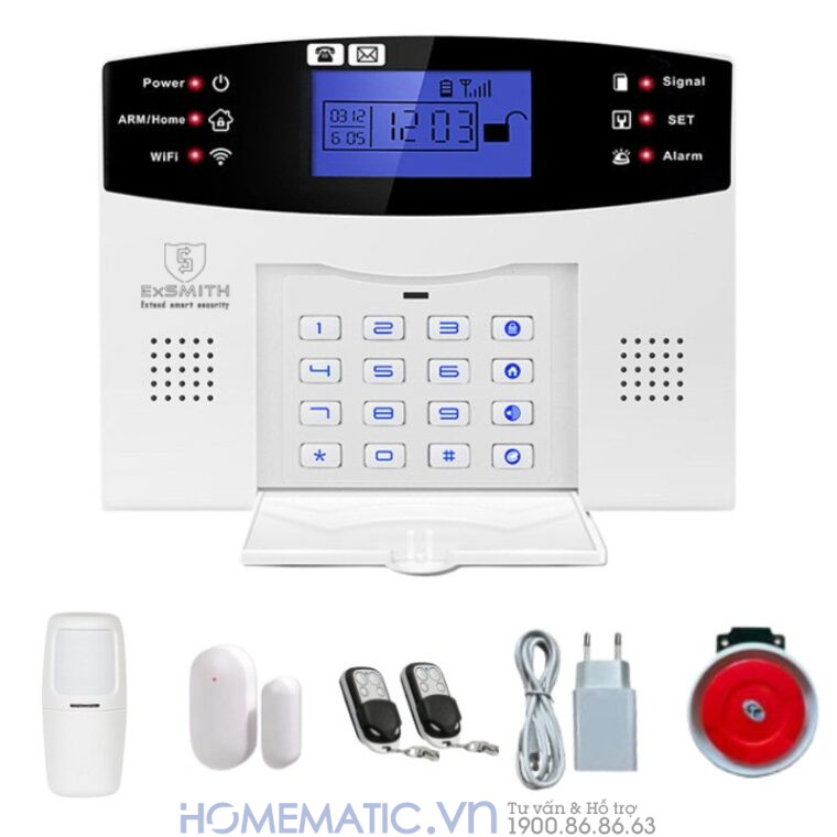 Bộ Thiết Bị Chống Trộm Báo Qua điện Thoại Dùng Sim 4g +wifi Exsmith Es1721
