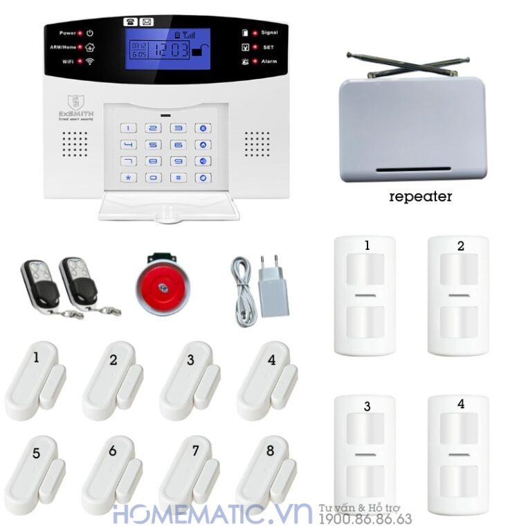 Bộ Thiết Bị Chống Trộm Báo Qua điện Thoại Dùng Sim 4g +wifi Exsmith Es1721