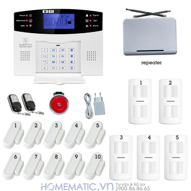 Bộ Thiết Bị Chống Trộm Báo Qua điện Thoại Dùng Sim 4g +wifi Exsmith Es1721