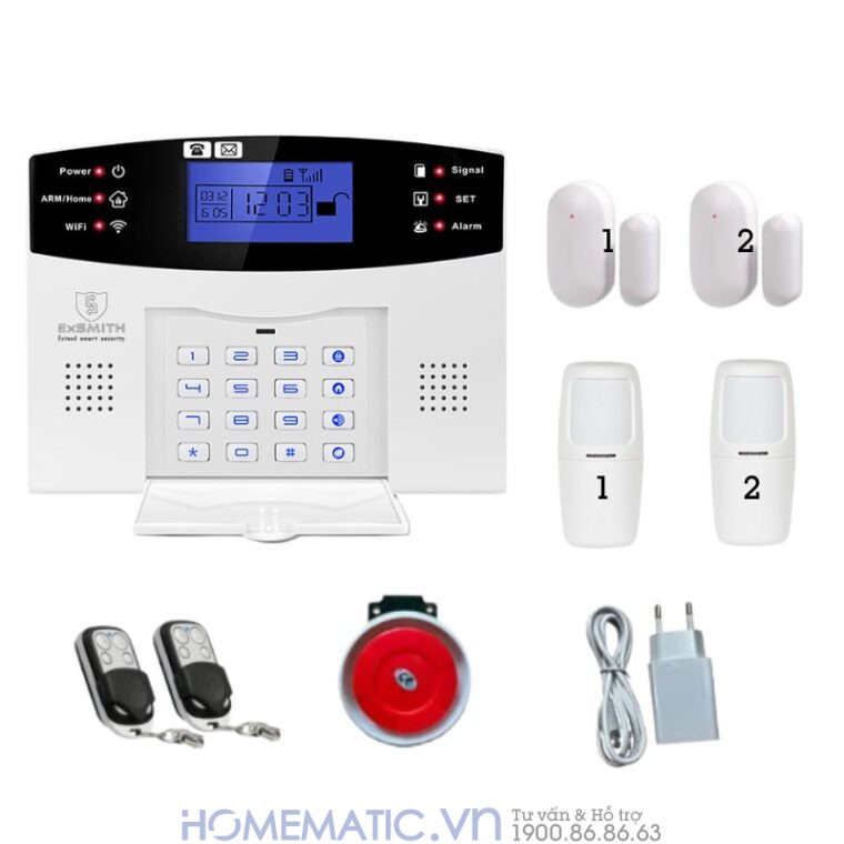 Bộ Thiết Bị Chống Trộm Báo Qua điện Thoại Dùng Sim 4g +wifi Exsmith Es1721