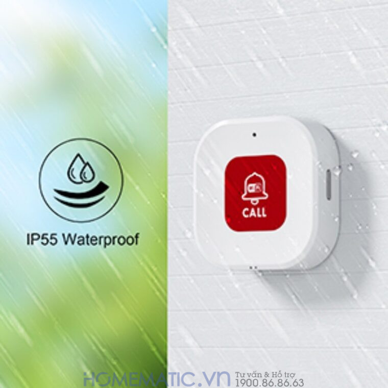 Chuông Bấm Cho Người Già Nút Bấm Wifi đeo Cổ Báo Về điện Thoại Pbsos2 chống nước