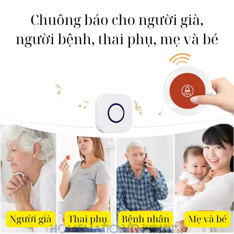 Chuông Báo Cho Người Già, người bệnh, thai phụ, mẹ và bé Chuông Báo Cho Người Già, người bệnh, thai phụ, mẹ và bé