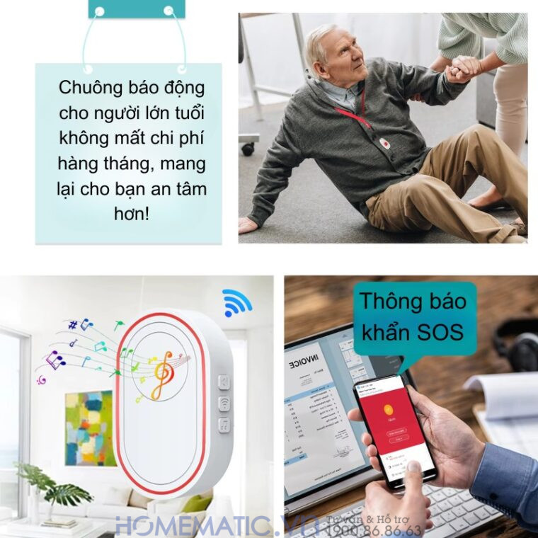 Chuông Báo động Cho Người Già Không Dây Wifi Td12s