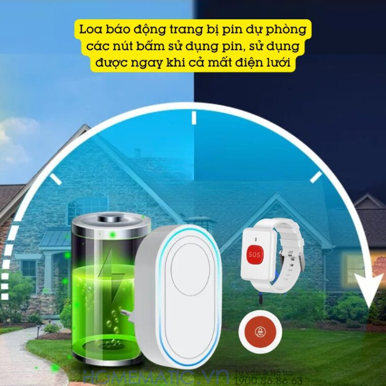 Chuông Báo động Cho Người Già Không Dây Wifi Td12s