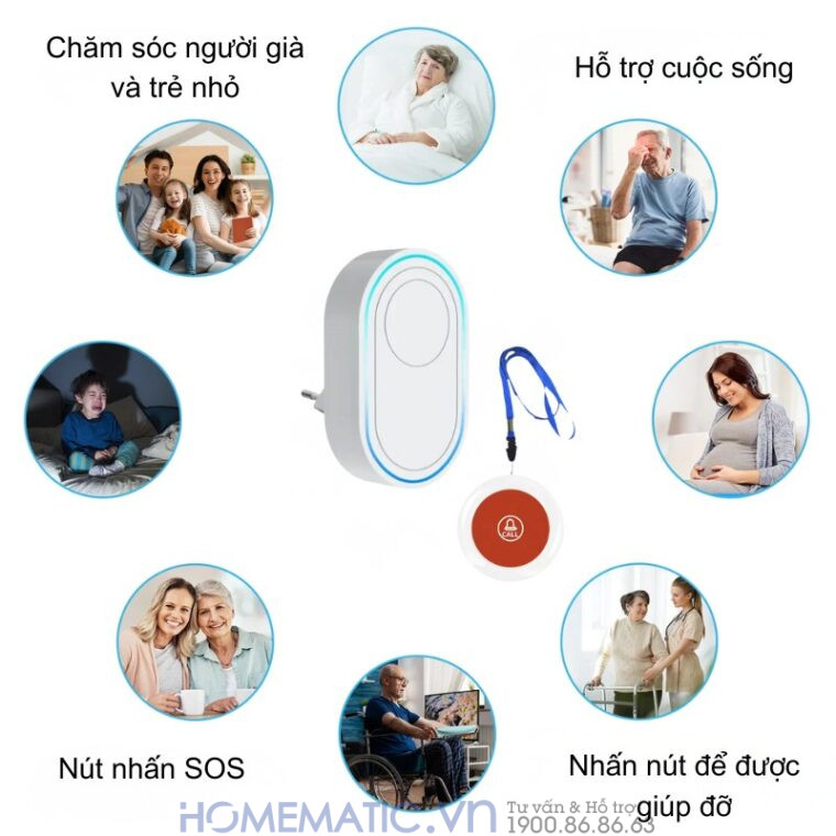 Chuông Báo động Cho Người Già Không Dây Wifi Td12s