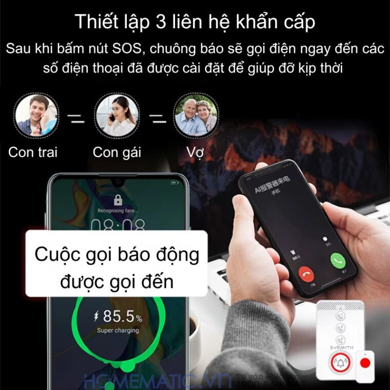 Chuông Báo Khẩn Cấp Cho Người Già Sử Dụng Sim 4g Pb4gsos Báo Về điện Thoại