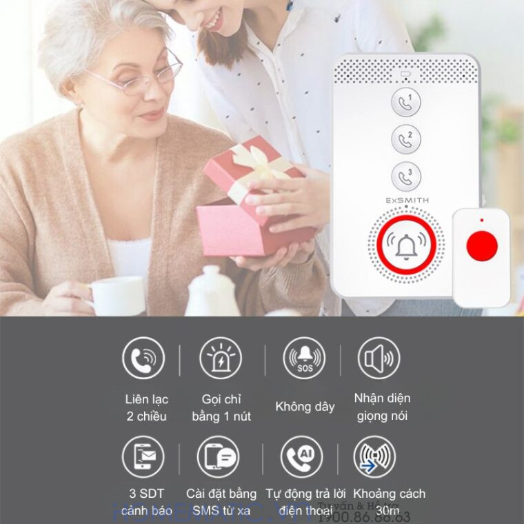 Chuông Báo Khẩn Cấp Cho Người Già Sử Dụng Sim 4g Pb4gsos Báo Về điện Thoại