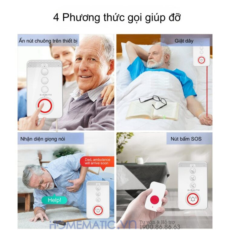 Chuông Báo Khẩn Cấp Cho Người Già Sử Dụng Sim 4g Pb4gsos Báo Về điện Thoại