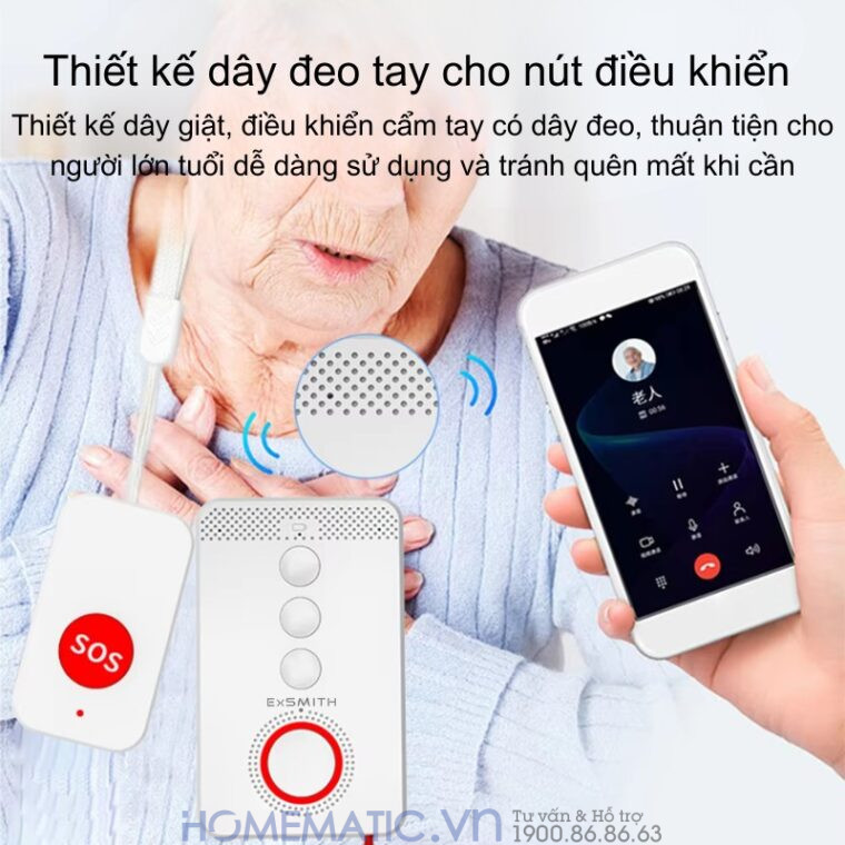 Chuông Báo Khẩn Cấp Cho Người Già Sử Dụng Sim 4g Pb4gsos Báo Về điện Thoại