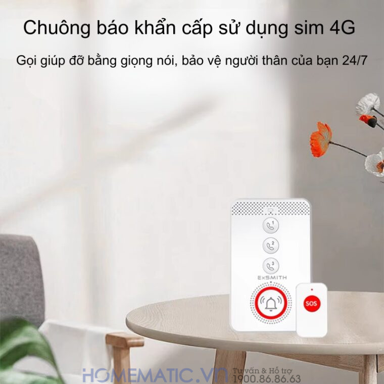 Chuông Báo Khẩn Cấp Cho Người Già Sử Dụng Sim 4g Pb4gsos Báo Về điện Thoại