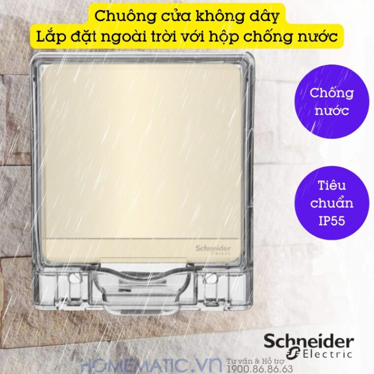 Chuông Cửa Có Dây Chính Hãng Schneider Electric Cao Cấp E8331wg Bản Wine Gold