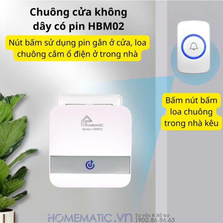 Chuông Cửa Không Dây Dùng Pin Homematic Hbm02
