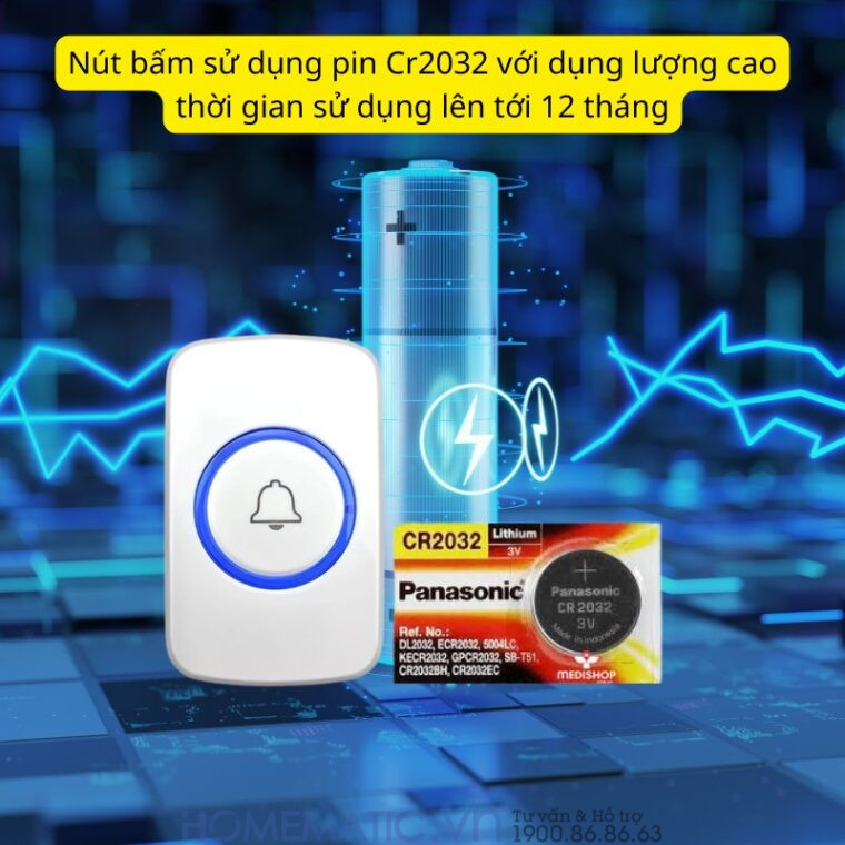Chuông Cửa Không Dây Dùng Pin Homematic Hbm02