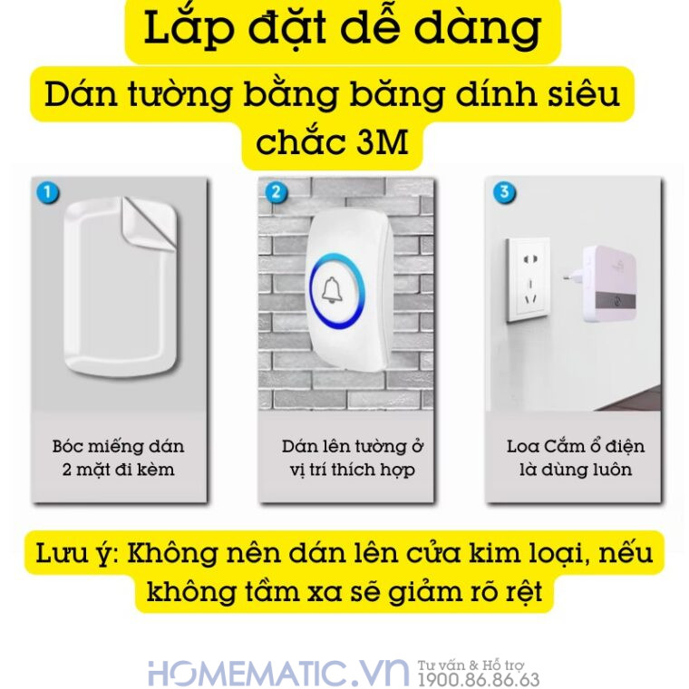 Chuông Cửa Không Dây Dùng Pin Homematic Hbm02