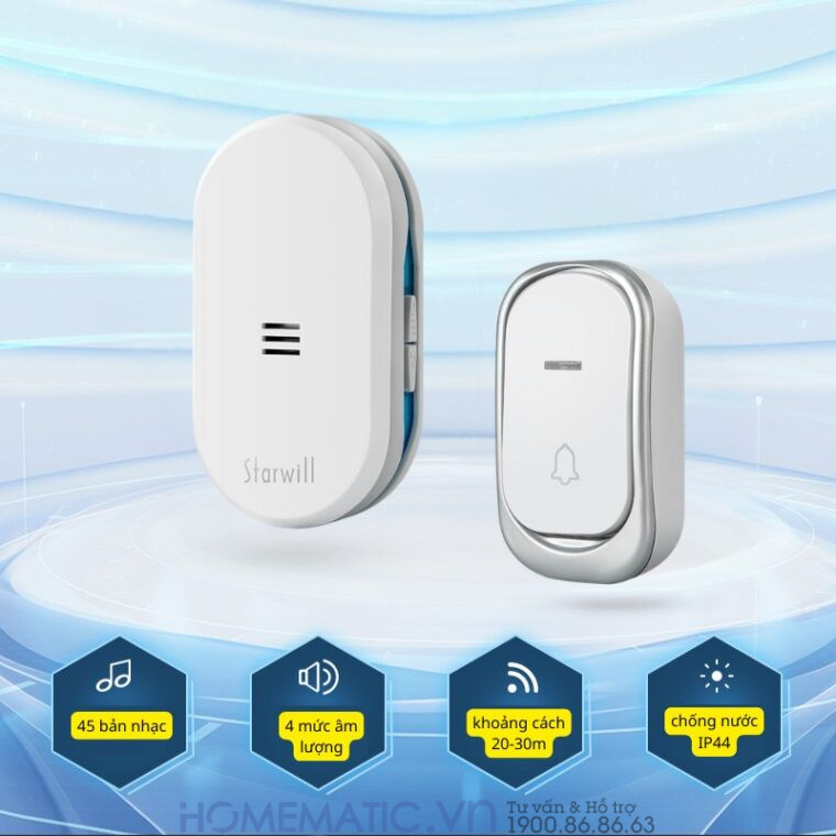 Chuông Cửa Không Dây Dùng Pin Starwill C21