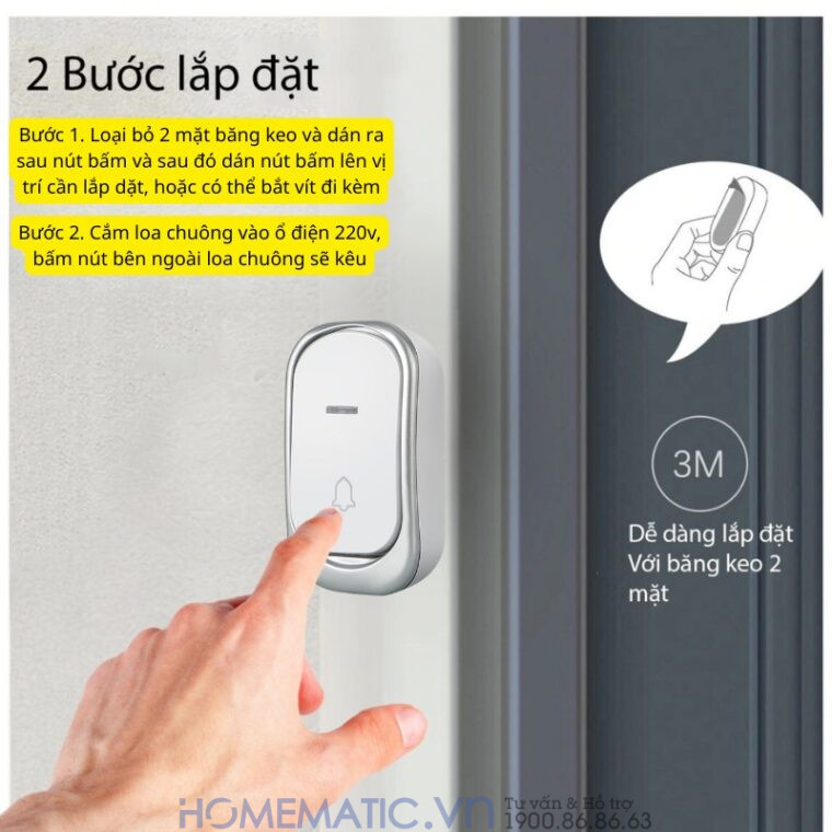 Chuông Cửa Không Dây Dùng Pin Starwill C21 Chuông Cửa Không Dây Dùng Pin Starwill C21