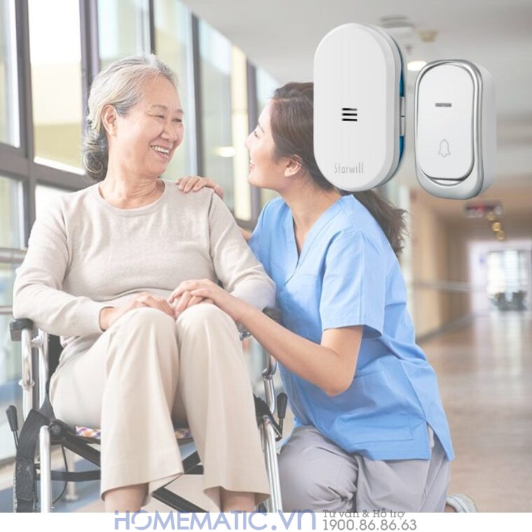 Chuông Cửa Không Dây Dùng Pin Starwill C21 chuông báo cho người già