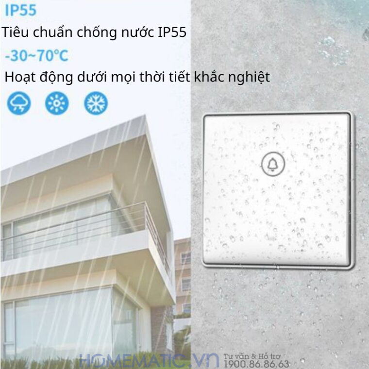 Chuông Cửa Không Dây Không Pin Cao Cấp Homematic G9lw tiêu chuẩn chống nước IP55