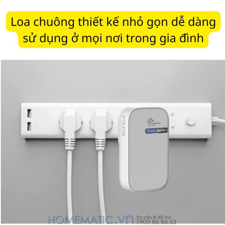 Chuông Cửa Không Dây Không Pin Cao Cấp Homematic G9lw nhỏ gọn dễ lắp đặt