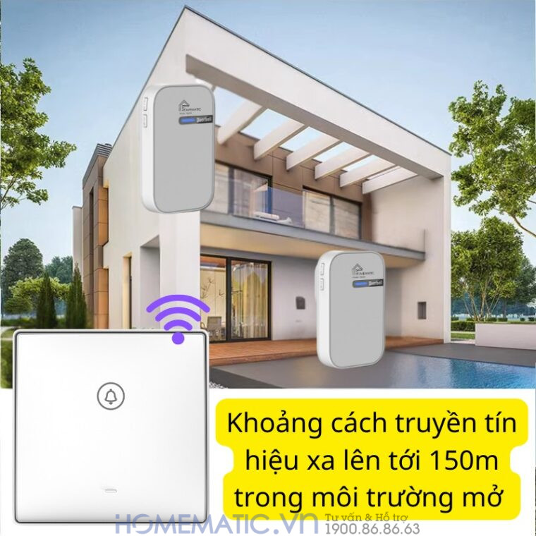 Chuông Cửa Không Dây Không Pin Cao Cấp Homematic G9lw có khoảng cách xa