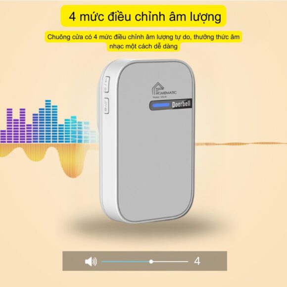 Chuông Cửa Không Dây Không Pin Cao Cấp Homematic G9lw có 4 mức âm lượng