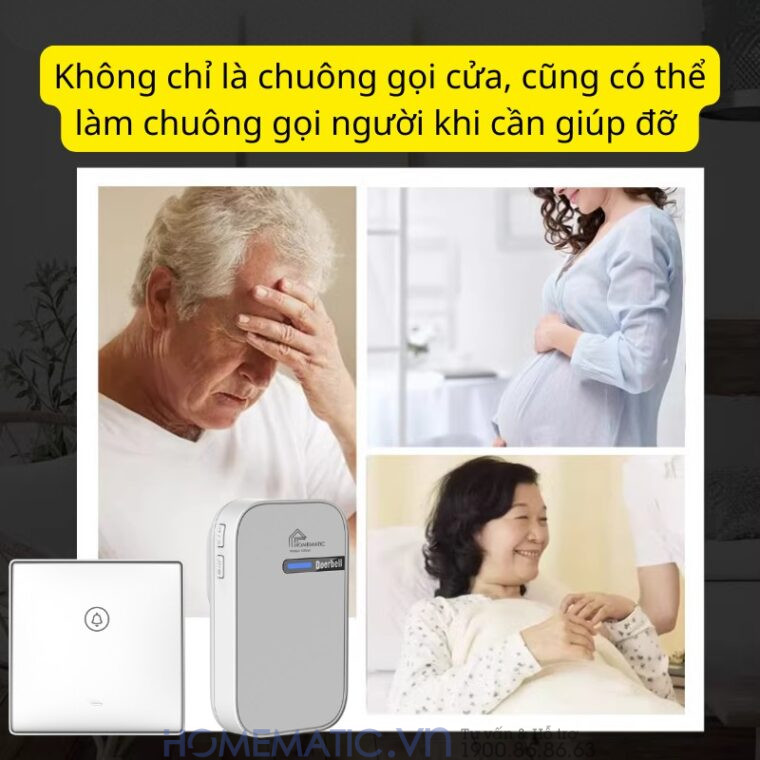 Chuông Cửa Không Dây Không Pin Cao Cấp Homematic G9lw chuông giúp đỡ