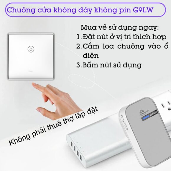 Chuông Cửa Không Dây Không Pin Cao Cấp Homematic G9lw không cần thuê thợ