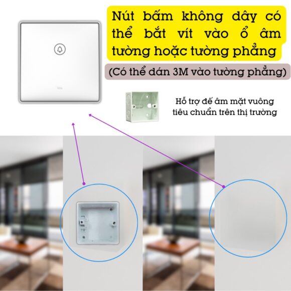 Chuông Cửa Không Dây Không Pin Cao Cấp Homematic G9lw cách lắp đặt