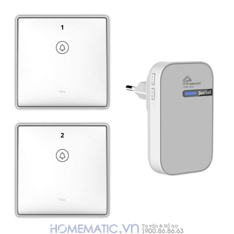 Chuông Cửa Không Dây Không Pin Cao Cấp Homematic G9lw bộ 2 nút 1 loa