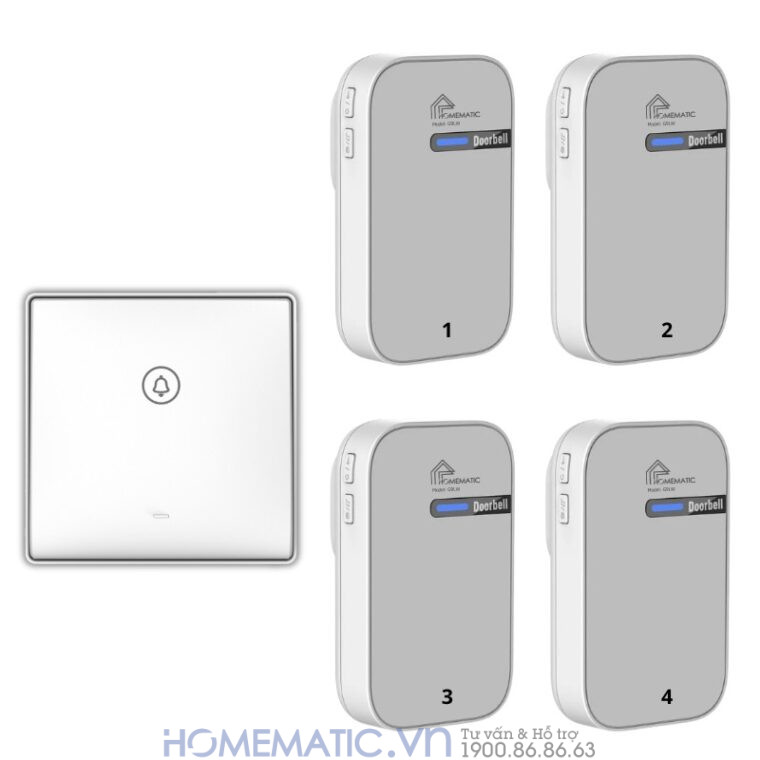 Chuông Cửa Không Dây Không Pin Cao Cấp Homematic G9lw bộ 1 nút 4 loa