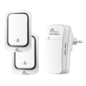 Chuông Cửa Không Dây Không Pin Homematic Hbm078 bộ 2 nút bấm 1 loa chuông