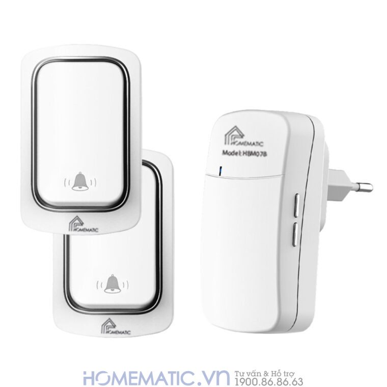 Chuông Cửa Không Dây Không Pin Homematic Hbm078 bộ 2 nút bấm 1 loa chuông
