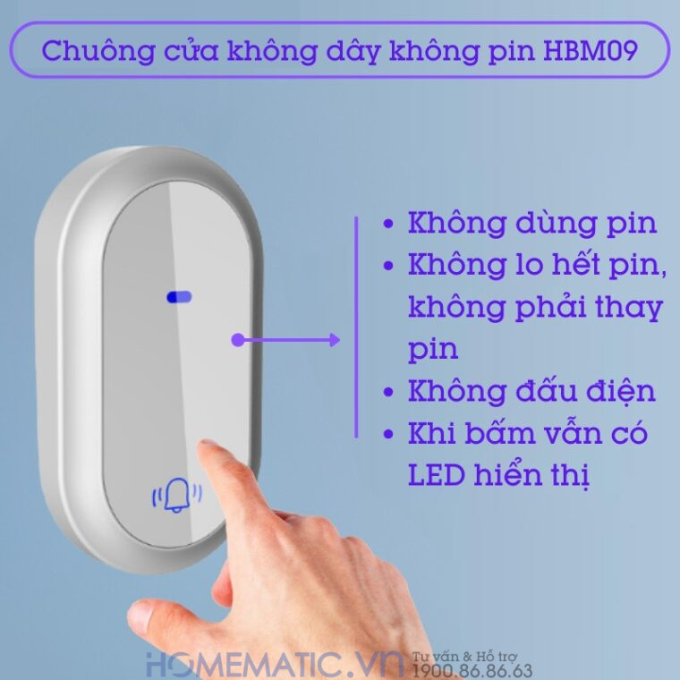 Chuông Cửa Không Dây Không Pin Homematic Hbm09