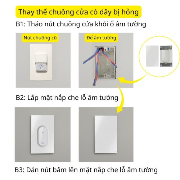 Chuông Cửa Không Dây Không Pin Homematic Hbm09 thay thế chuông cửa có dây bị hỏng