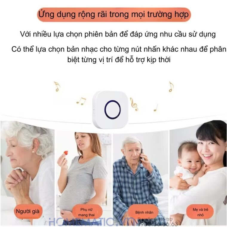Chuông Không Dây Cho Người Già Qx01sos