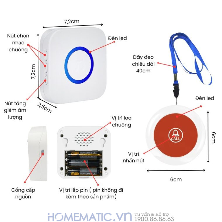 Chuông Không Dây Cho Người Già Qx01sos