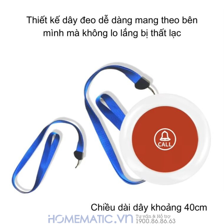 Chuông Không Dây Cho Người Già Qx01sos có dây dài không lo thất lạc