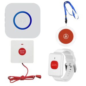Chuông Không Dây Cho Người Già Qx01sos cộng đeo tay cộng đeo cổ cộng nút bấm dây giật