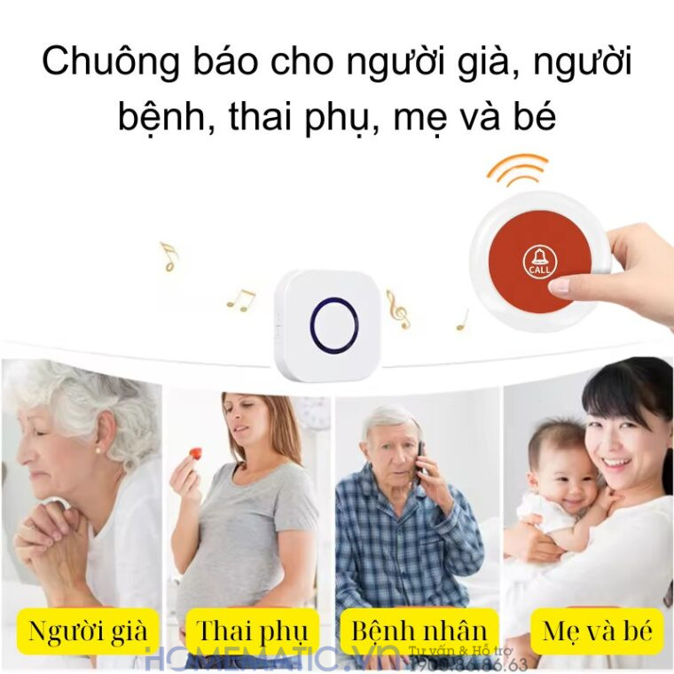 Chuông Không Dây Cho Người Già Qx01sos