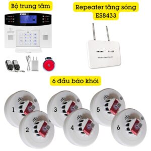 Hệ Thống Báo Cháy Không Dây Gia đình Báo Về điện Thoại 4g + Wifi Es1721f
