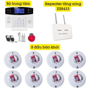 Hệ Thống Báo Cháy Không Dây Gia đình Báo Về điện Thoại 4g + Wifi Es1721f